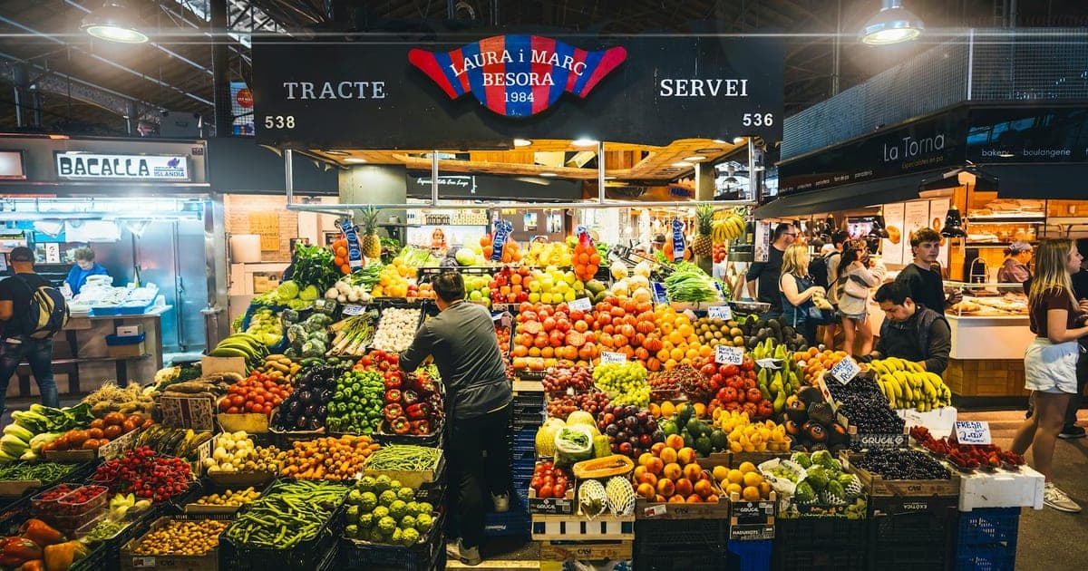 Affordable European street food spread at an outdoor market